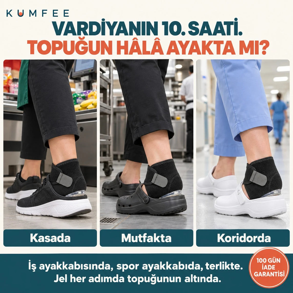 Kumfee® Topuk Ağrısı Jel Çorabı | Topuk Dikeni ve Plantar Fasiit Ağrılarından Kurtul
