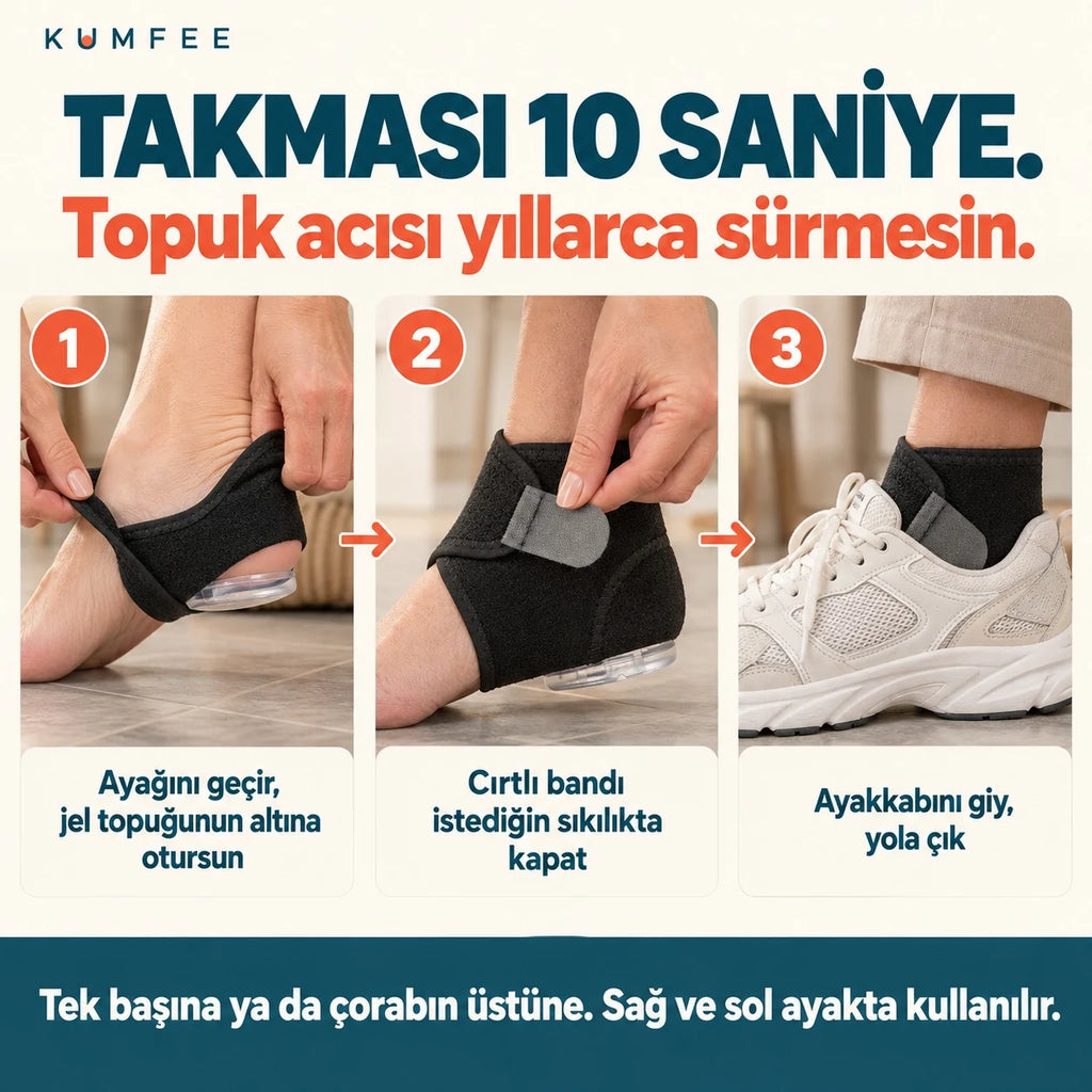 Kumfee® Topuk Ağrısı Jel Çorabı | Topuk Dikeni ve Plantar Fasiit Ağrılarından Kurtul