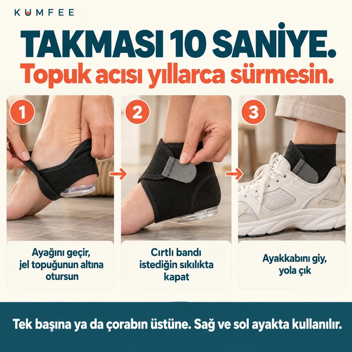 Kumfee® Topuk Ağrısı Jel Çorabı | Topuk Dikeni ve Plantar Fasiit Ağrılarından Kurtul