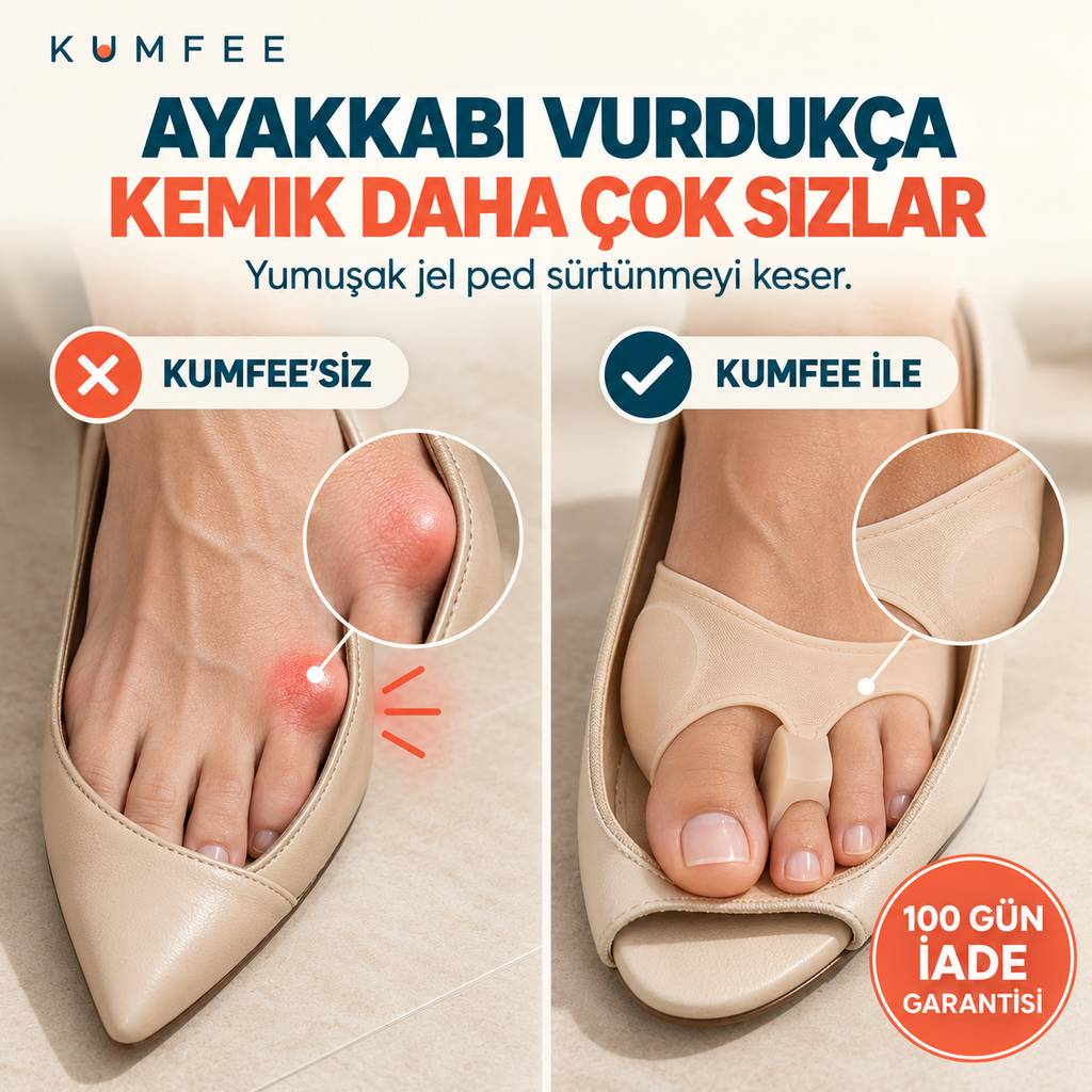 Kumfee® Halluks Valgus Ateli | Başparmak Kemiği Ağrısına Karşı Destek (1 Çift)